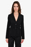 Prada Black Cotton Pleated Fitted Blazer Size 44