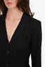 Prada Black Cotton Pleated Fitted Blazer Size 44