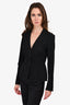 Prada Black Cotton Pleated Fitted Blazer Size 44