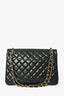 Pre-Loved Chanel™ 2012 Black Quilted Lambskin Maxi Double Flap