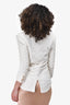 Balmain White Tweed Padded Shoulder Blazer Size 36