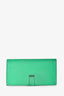 Hermès 2015 Green Chevre Mysore Bearn Long Wallet