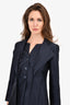 Pre-Loved Chanel™ 2014 Navy Pleated Evening Jacket Size 40