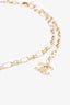 Pre-Loved Chanel™ Gold Toned Pink Resin CC Embellished Necklace