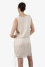 Max Azria Beige Beaded Sleeveless Dress Size S