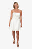 Marchesa Notte White Silk Sequin Embellished Strapless Mini Dress Size 8