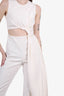 Roksanda White Silk Ruched Side Cutout Jumpsuit Size 8