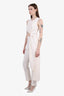 Roksanda White Silk Ruched Side Cutout Jumpsuit Size 8