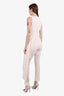 Roksanda White Silk Ruched Side Cutout Jumpsuit Size 8