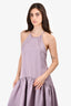 Zac Posen Lilac Purple Satin Halter Neck Drop Waist Dress Size 4