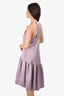 Zac Posen Lilac Purple Satin Halter Neck Drop Waist Dress Size 4