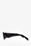 Prada Black Logo Rectangular Sunglasses
