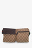 Gucci Brown GG Supreme Canvas/Leather Double Pocket Belt Bag