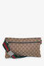 Gucci Brown GG Supreme Canvas/Leather Double Pocket Belt Bag