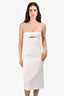 Saint Laurent White Strapless Cut-Out Midi Dress Size 36