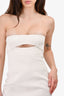 Saint Laurent White Strapless Cut-Out Midi Dress Size 36