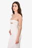 Saint Laurent White Strapless Cut-Out Midi Dress Size 36