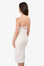 Saint Laurent White Strapless Cut-Out Midi Dress Size 36