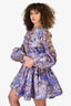 Zimmermann Purple Patterned Butterfly Detail Dress Size 0