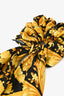 Versace Yellow Baroque Printed Silk Hair Tie