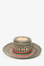 Yosuzi Beige/Black Woven Straw Hat