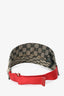 Gucci Dark Grey/Navy Blue GG Canvas Visor with Red Strap Size S