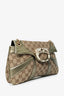 Gucci GG Canvas Gold Leather Trim Dragon Bag