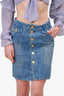 Isabel Marant Etoile Blue Denim Skirt with Gold Buttons Size 32