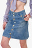Isabel Marant Etoile Blue Denim Skirt with Gold Buttons Size 32
