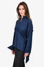 Haider Ackermann Navy Blue Cotton Asymmetrical Top Size 38