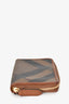 Burberry Brown Leather Check Compact Wallet