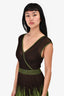 M Missoni Brown/Green Pleated Sleeveless Mini Dress with Slip Size 42