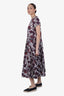 'S Max Mara Purple/White Floral Pleated Skirt Size 2