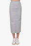 Studio Nicholas White/Black Stripe Ruffle Slit Skirt Est. Size S