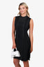 Valentino Black Contrast Stitch Sleeveless Midi Dress Size 40