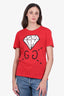 Gucci Red Logo Print T-Shirt Size S