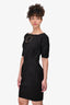 Roberto Cavalli Class Black Lace Detail 3/4 Sleeve Dress Size 42