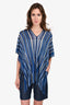 Missoni Blue/White Chevron Knit Poncho Size O/S