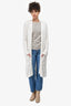 Weekend Max Mara White Sheer Waist-Tie Cardigan Size L