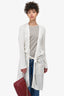 Weekend Max Mara White Sheer Waist-Tie Cardigan Size L