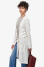 Weekend Max Mara White Sheer Waist-Tie Cardigan Size L