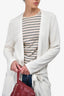 Weekend Max Mara White Sheer Waist-Tie Cardigan Size L