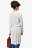 Weekend Max Mara White Sheer Waist-Tie Cardigan Size L