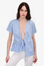 Max Mara The Weekend Blue/White Stripe Tie Top Size 4