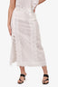 Waimari White Eyelet Lace Detail Sleeveless Top/Maxi Skirt Set Size S