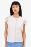 Sandro White Sleeveless Shoulder Detail Top Est. Size S