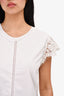 Sandro White Sleeveless Shoulder Detail Top Est. Size S