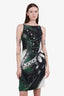 Mary Katrantzou Green/Black Patterned Sleeveless Dress Size 8