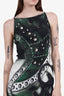 Mary Katrantzou Green/Black Patterned Sleeveless Dress Size 8