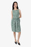 Moschino Green/White Polka Dot Sleeveless Midi Dress Size 38